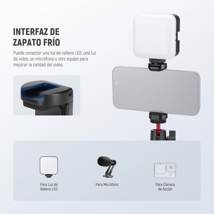 Neewer - Trípode para iPhone con Adaptador de Montaje de cámara de acción y Soporte para teléfono, Mini cámara Flexible para trípode Compatible con GoPro Samsung DSLR cámara Web para Vlog, grabación
