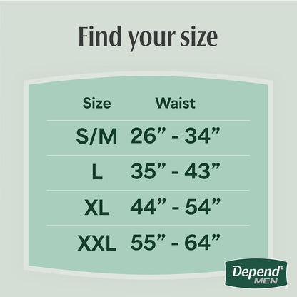 Depend FIT-FLEX Incontinence Underwear for Men, Maximum Absorbency, XL, Gray (Packaging may vary)