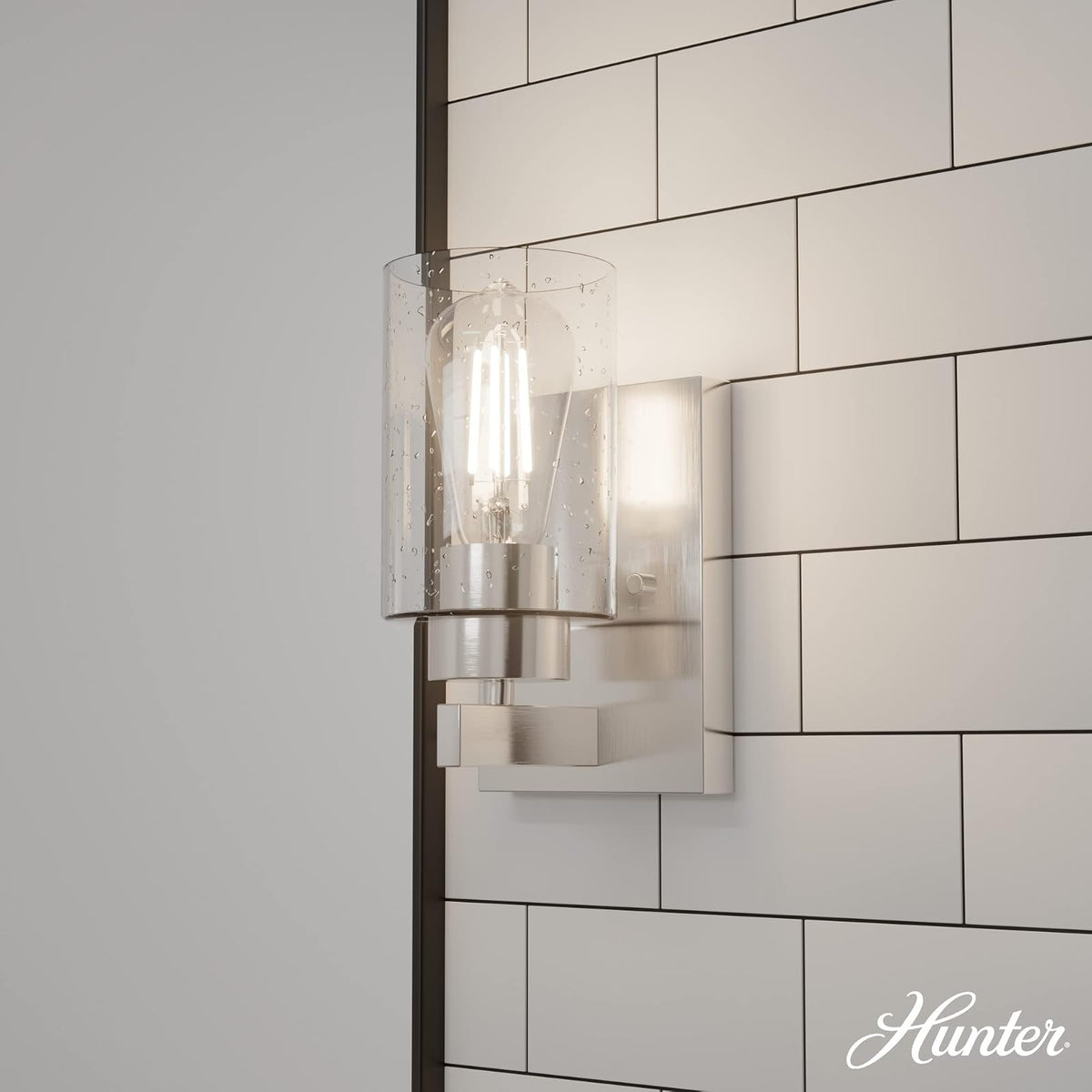 Hunter Fan, Colgante de Pared con 1 Luz, Plateado