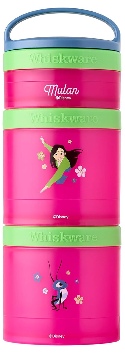 Whiskware Disney Princesa Recipientes para Aperitivos, 3 Tazas - Mulan y Cri-Kee