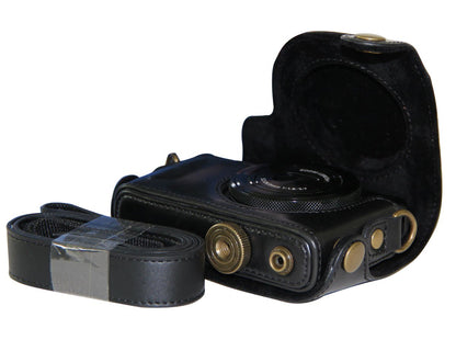 MegaGear "Ever Ready" Protective Black Leather Camera Case, Bag for Canon Power Shot S120