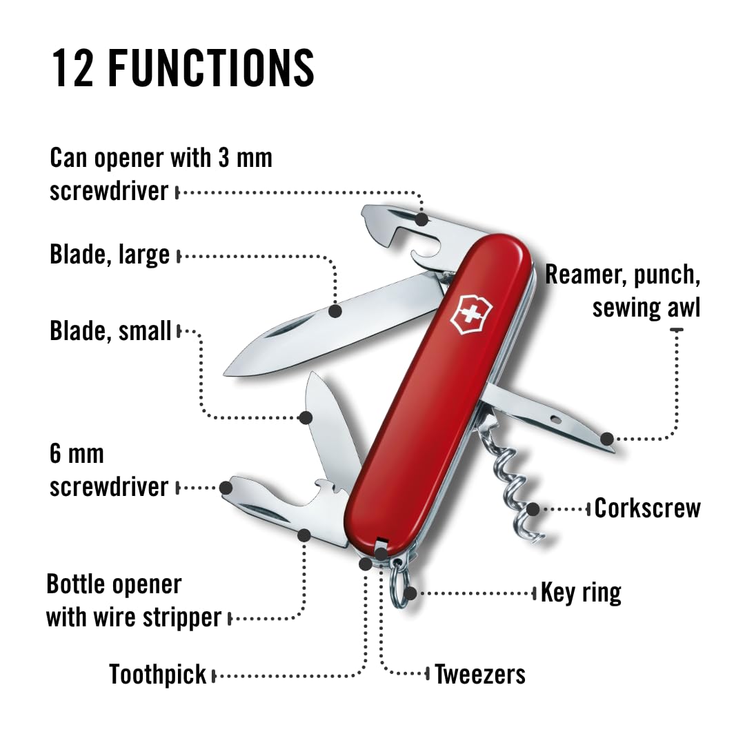 Victorinox Navaja deportiva Spartan Roja, 12 Usos para Hombre color rojo talla unitalla