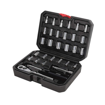 Urrea Herramientas 4700CB Urrea Juego de dados y accesorios 1/4" de 30 piezas en estuche plástico, color, pack of/paquete de 30