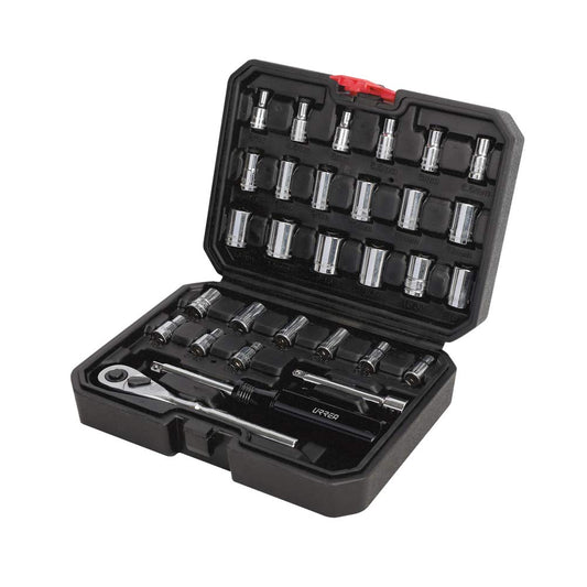 Urrea Herramientas 4700CB Urrea Juego de dados y accesorios 1/4" de 30 piezas en estuche plástico, color, pack of/paquete de 30