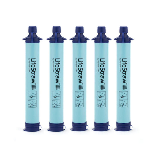 LifeStraw Filtro de Agua Personal | Paquete de 5, Azul, Senderismo, Camping, Viajes, Preparación de Emergencia