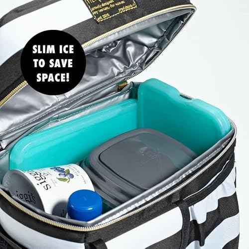 Cool Coolers by Fit & Fresh Paquete de 4 Paquetes de Hielo Delgados XL, Paquetes de Hielo Reutilizables para fiambreras o enfriadores, Color Verde