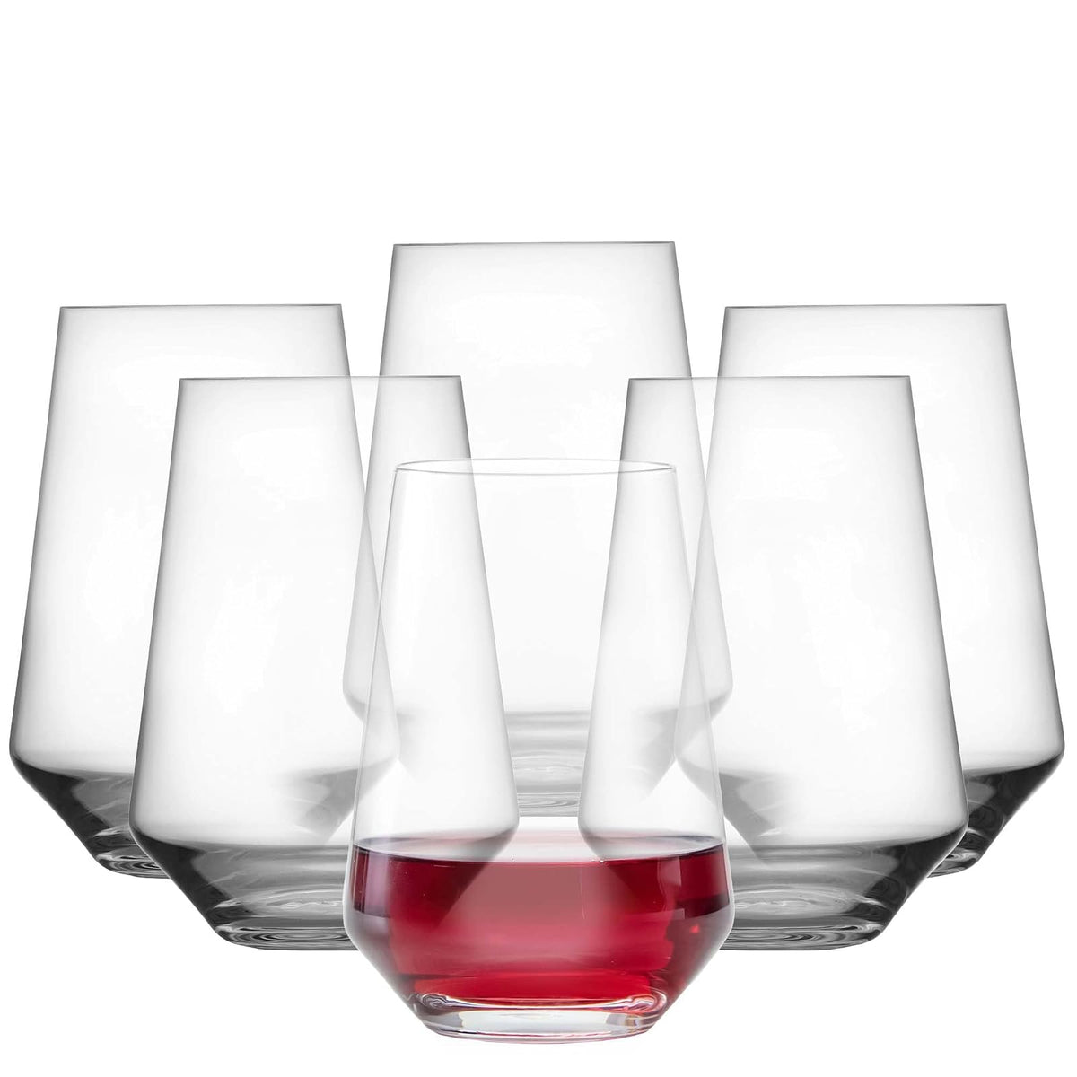 Schott Zwiesel Pure Colección de Cristalería Tritan, Juego de 6 - Stemless Bordeaux - Transparente