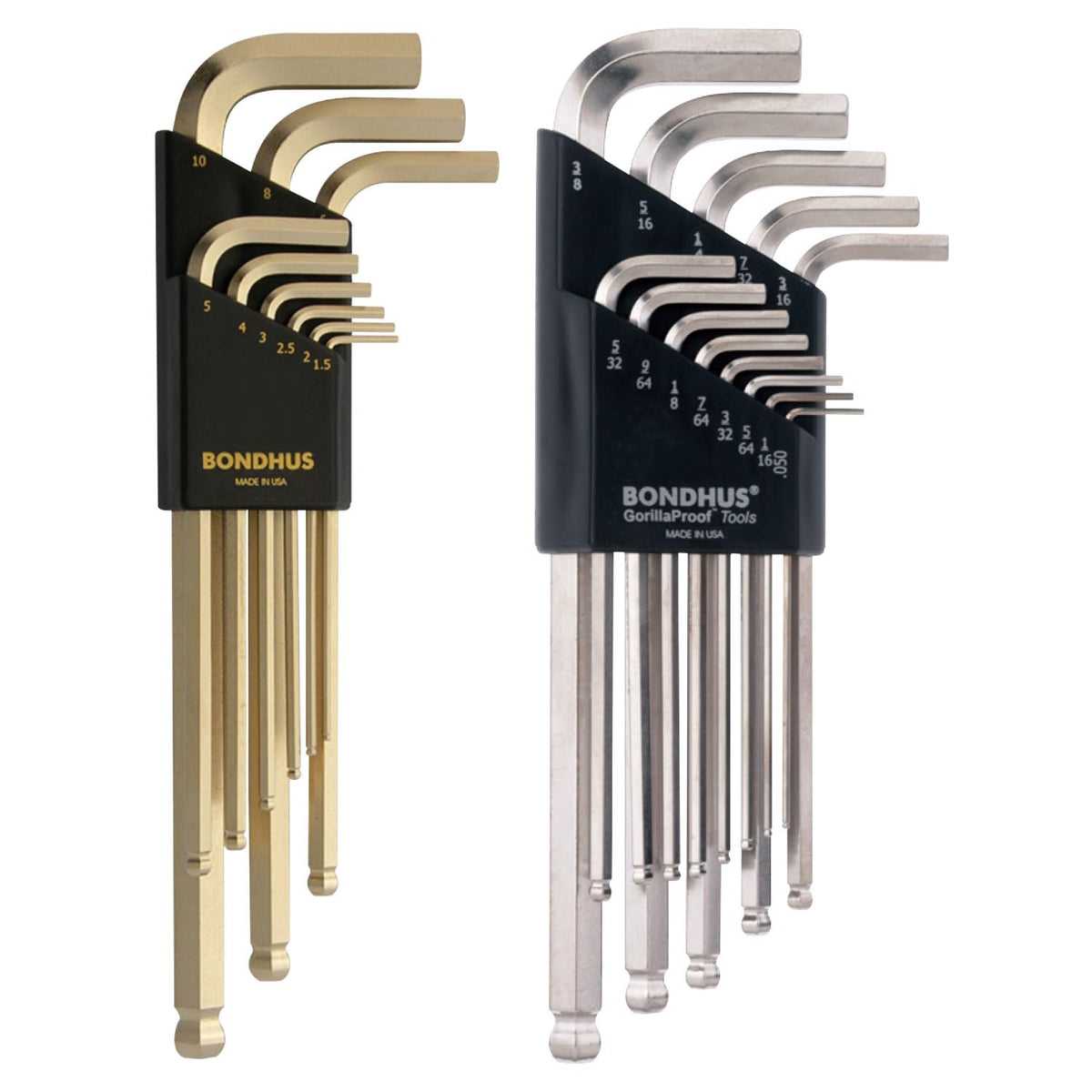 Bondhus 20399 GoldGuard/ - Llave en L (doble paquete 16937 (.050-3/8) y 38099 (1,5-10 mm)