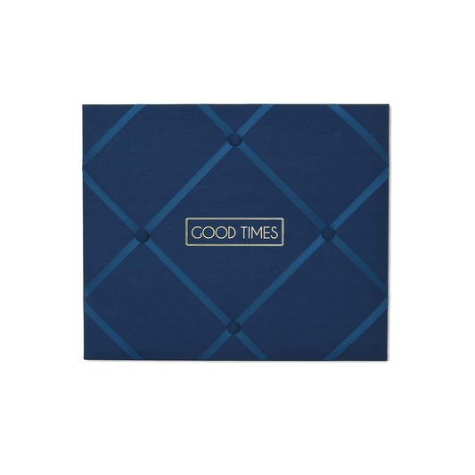 Haven Home Decor MEMO - Tablero para colgar en la pared de 19 x 16 pies, tablero de notas y fotos francés, tela de lino azul marino, 19 x 16 x 0.6 pulgadas, azul