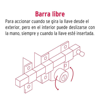 Hermex CB-45I, Cerradura de barra libre, izquierda