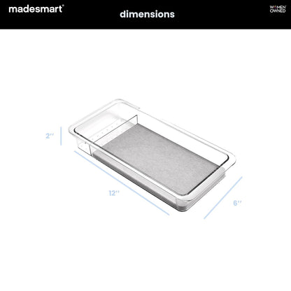 madesmart Organizador de cajones con Bandeja Dental con Piedra de Secado, Organizador de plástico Transparente para Cepillo para Polvo de Dientes, Hilo Dental, Hilo Dental para Agua, Enjuague bucal