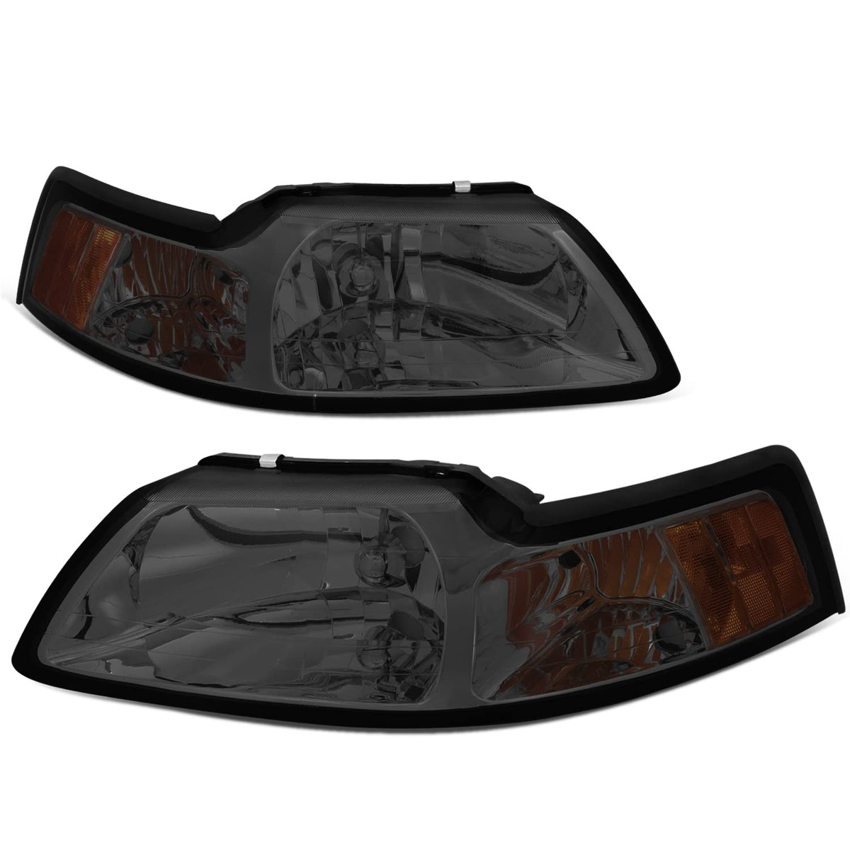 DNA Motoring Faros Delanteros para Ford Mustang 1999-2004 - ahumado - ámbar.