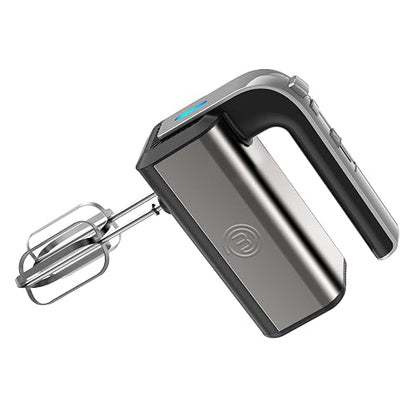 Hukën x MasterChef | Batidora de Mano MIX+ 300W | 5 Velocidades + Función Turbo | Tecnología Turbo Mix | Acero Inoxidable | Botón Expulsor | Luz LED de Encendido | 2 Batidores + 2 Ganchos para Amasar