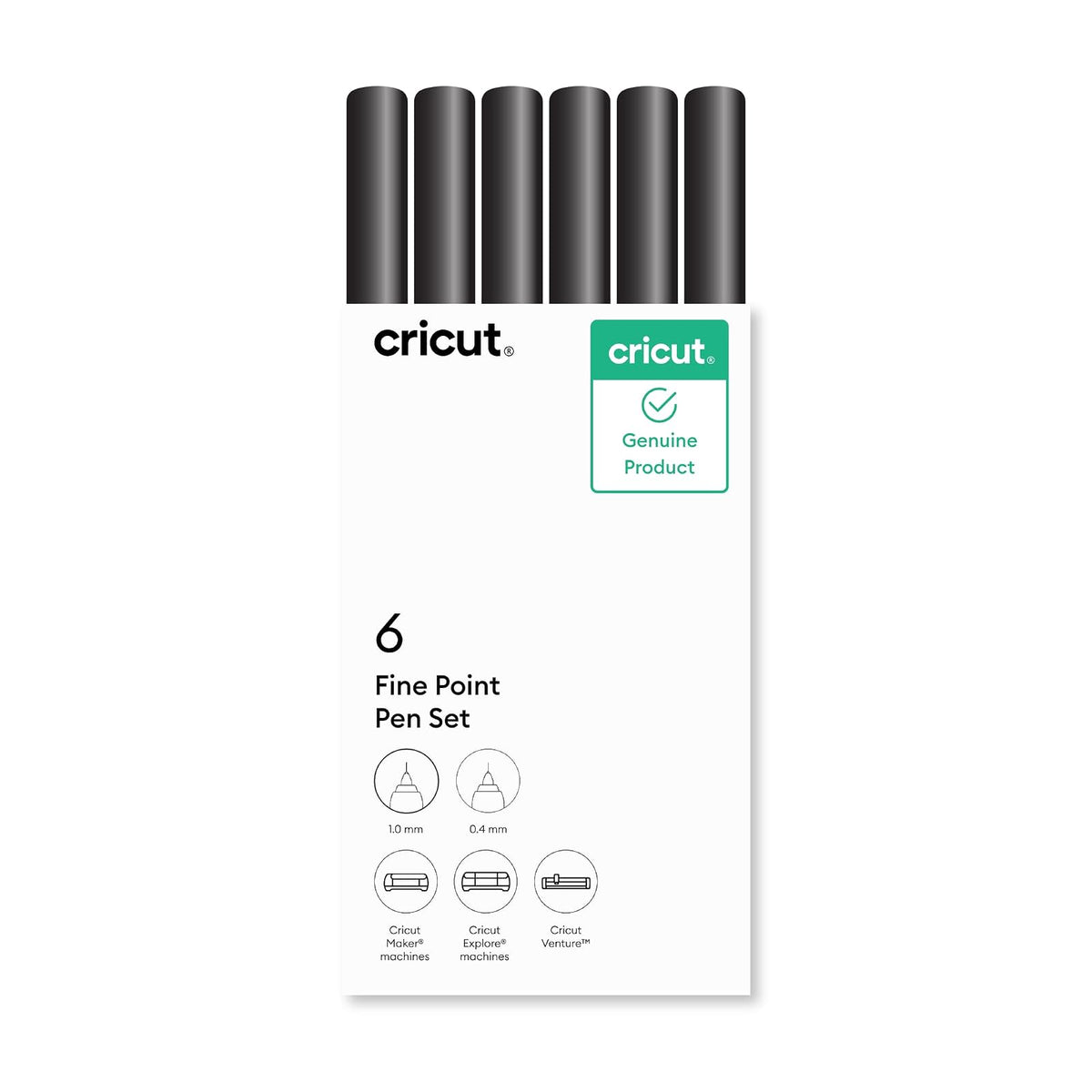 Cricut® - Juego de bolígrafos múltiples, color negro (6 unidades)