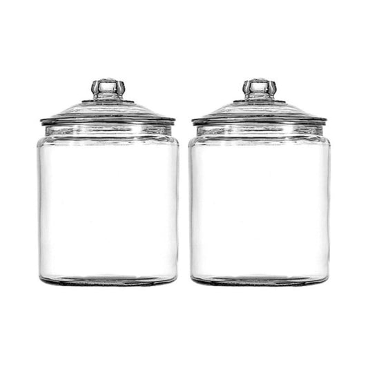 Anchor Hocking Frasco Estilo Heritage Hill con Tapa, Capacidad de 3.78 L, Juego de 2 Unidades, Transparente, 1 Gallon (Set of 2), 1