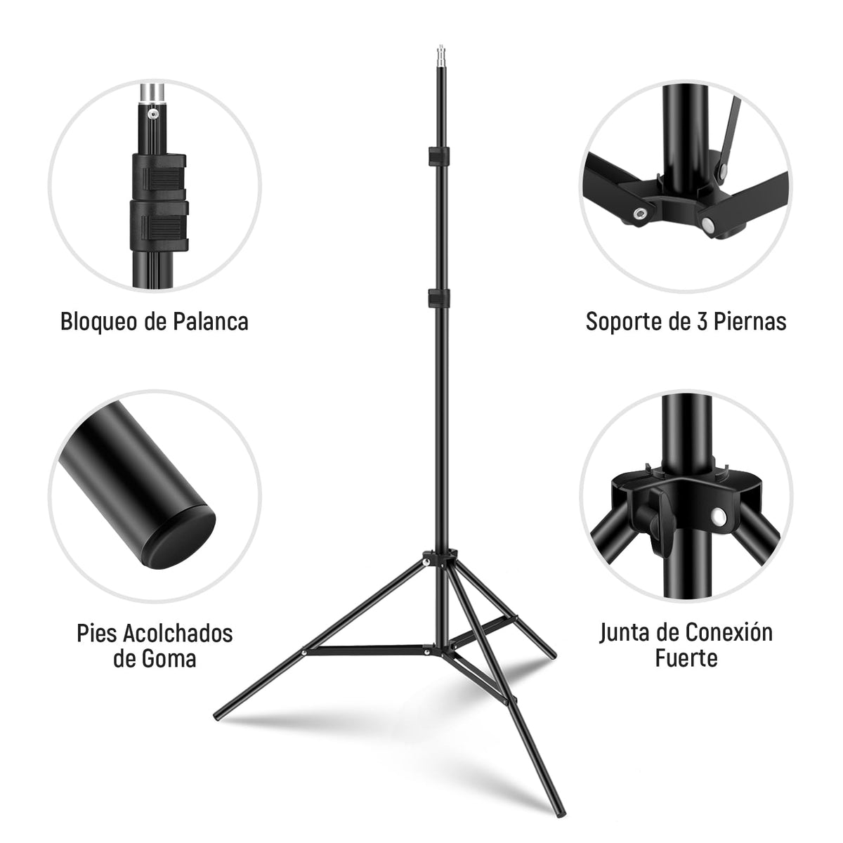 NEEWER Soporte de Luz Fotografica, 7Pies/210cm Aleacion de Aluminio (2 Uds) | Foto Estudio Tripode Stands, para Video, Portrait, Fotografia Iluminacion, para Reflectors, Suave Boxes, Umbrellas