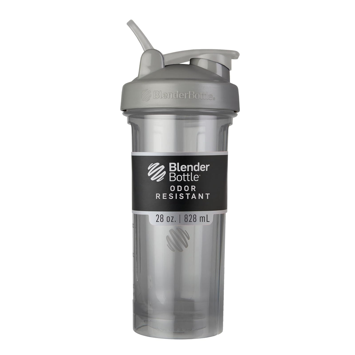 BlenderBottle Pro Series Shaker para Proteína - Gris (Smoke Grey) - 0.8 Litros - Botella coctelera