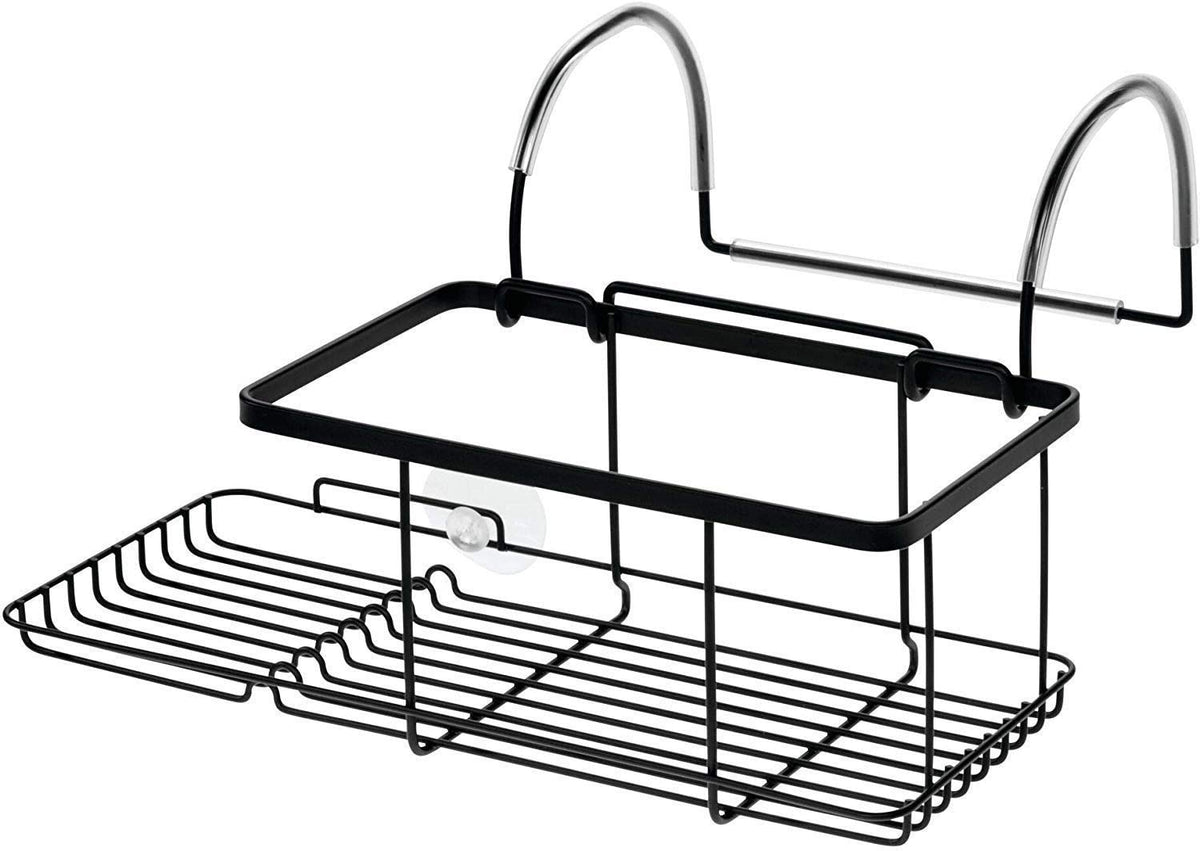 iDesign Everett Metal Over The Side Bathtub Caddy Basket for Master, Guest, Kid's Bathroom, 12.08" x 10.2" x 6.64", Bath