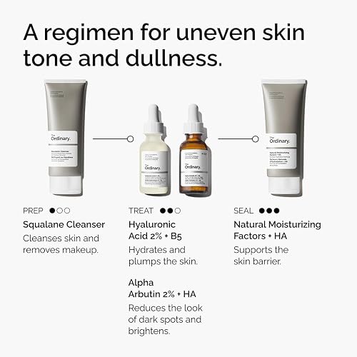 The Ordinary Alpha Arbutin 2% + HA, Suero Antihiperpigmentación con Alfa Arbutina y Ácido Hialurónico — Suero para mejorar el aspecto de manchas e iluminar la piel