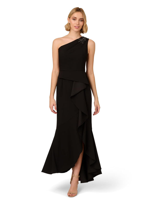 Adrianna Papell Vestido de Punto crepé con Cuentas Vestido de Fiesta Formal para Mujer