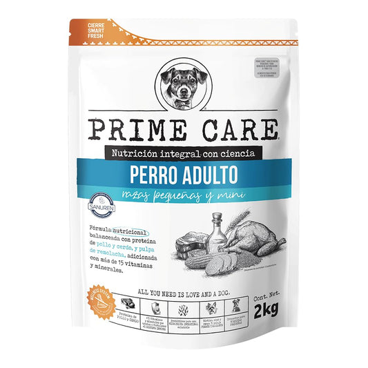 Prime Care Alimento para Perros Adultos Razas Pequeñas y Mini 2 kg