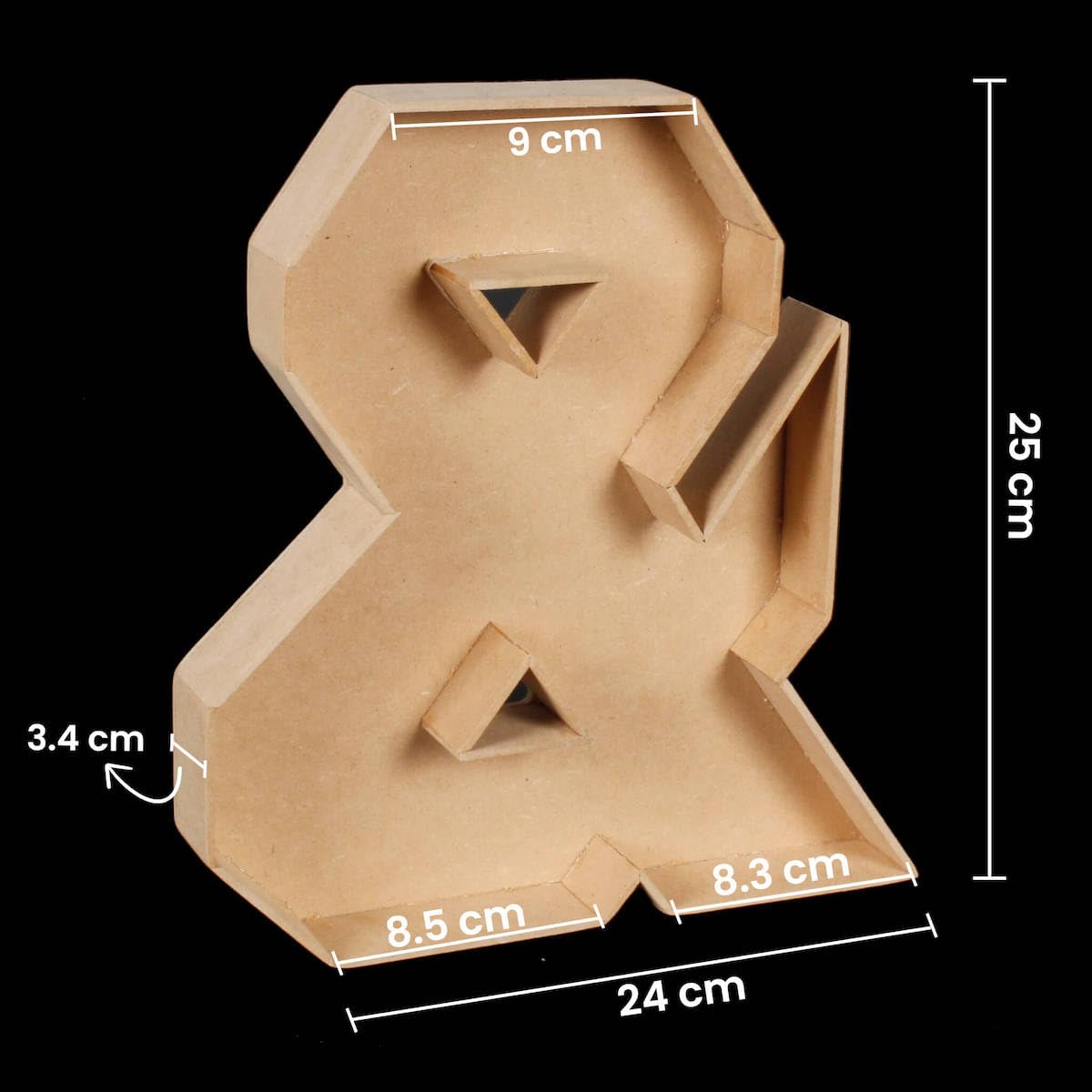 Fantasias Miguel Mylin Caja Regalo Letra Madera MDF 3.5cm x 26cm 3mm 1pz Letra &