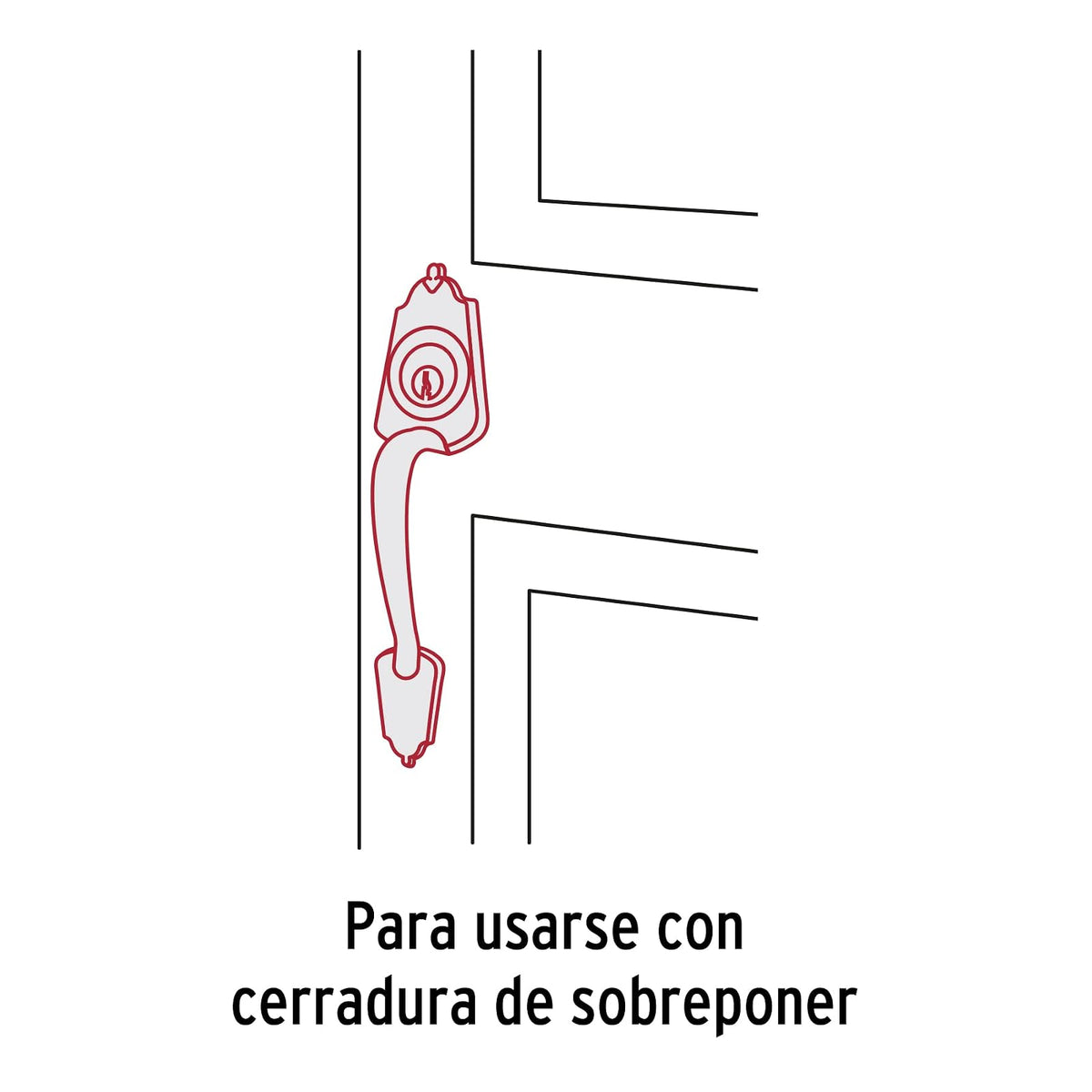 Hermex MADE-2, Manija decorativa, latón antiguo, zamak