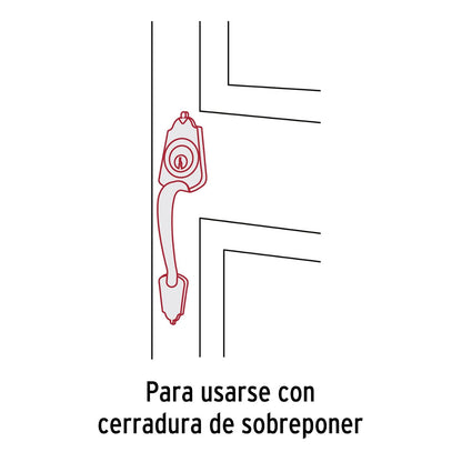 Hermex MADE-2, Manija decorativa, latón antiguo, zamak