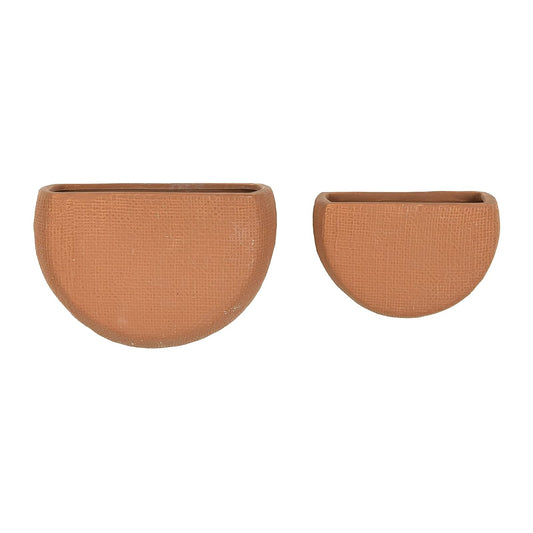 Main + Mesa Modern Boho Macetas de Pared de gres Bohemios, Terracota, Juego de 2 tamaños