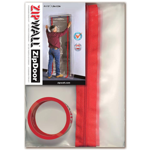 ZipWall ZipDoor Standard Door Kit for Dust Containment, 6-Pack, ZDS-PK6