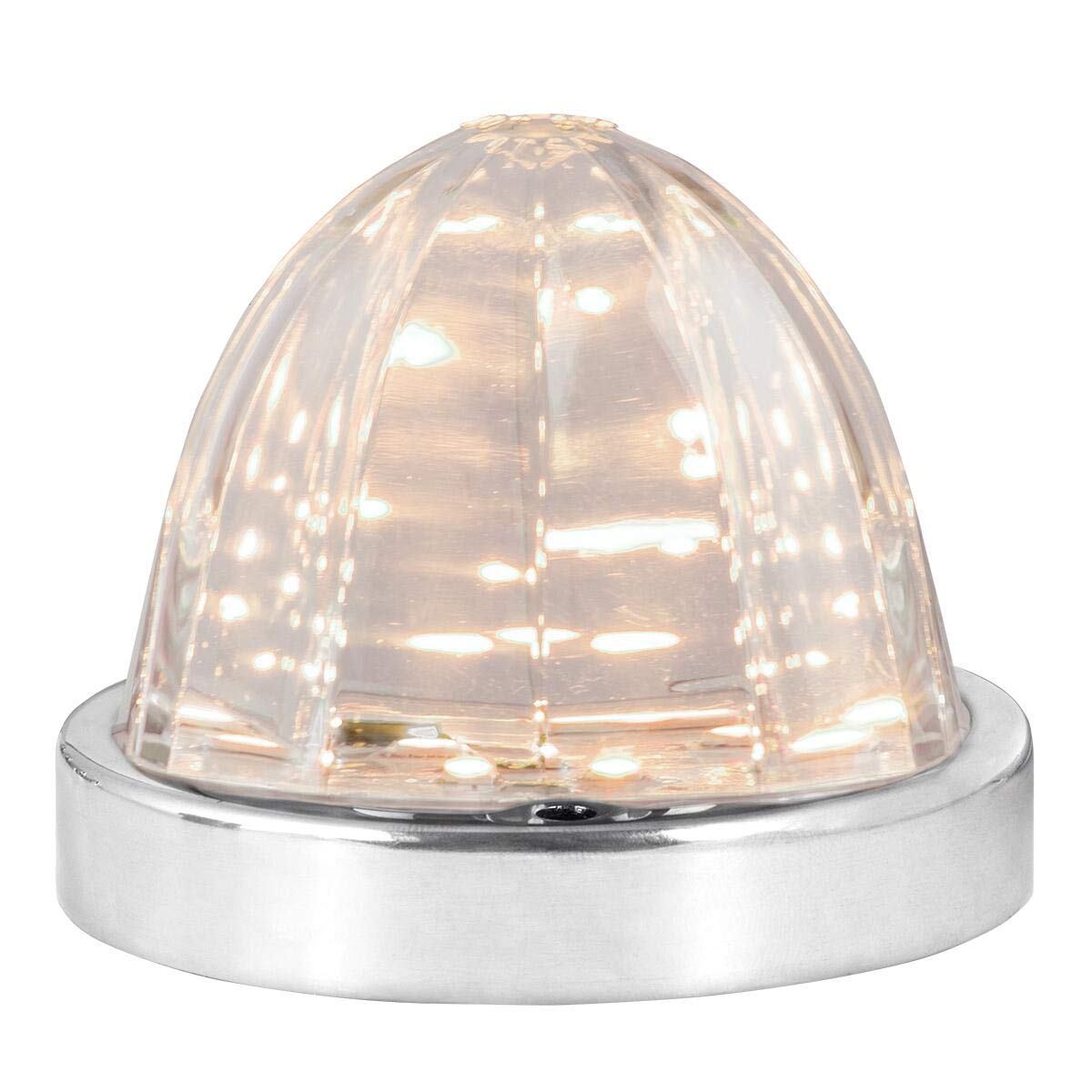 GG Grand General 81947 Blanco cálido y Transparente, Montaje en Superficie de sandía, 18 Luces LED de Giro/Marcador con Bisel de Acero Inoxidable