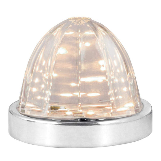 GG Grand General 81947 Blanco cálido y Transparente, Montaje en Superficie de sandía, 18 Luces LED de Giro/Marcador con Bisel de Acero Inoxidable
