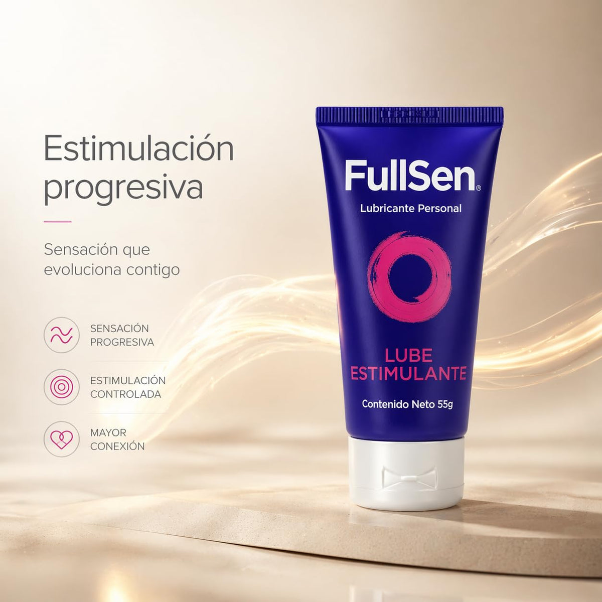 Fullsen Lube Estimulante - 4 piezas de Lubricante personal íntimo a base de agua para mayor sensibilidad, de 55g cada uno