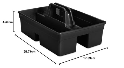 Rubbermaid Commercial Products – Organizador de Transporte Executive con Divisiones, Transporta Herramientas y Artículos de Limpieza, Asa Ergonómica, Se Adapta a Carros de Limpieza, Negro 1880994