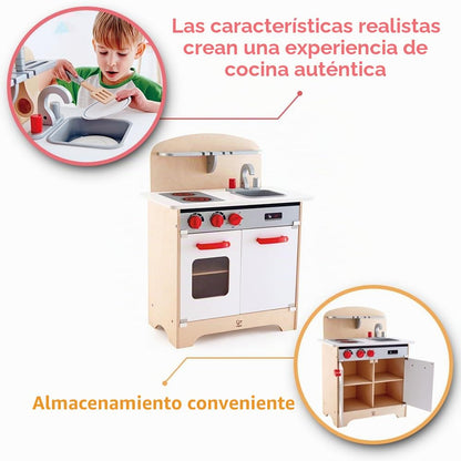 Hape White Gourmet Kitchen Toy, Red