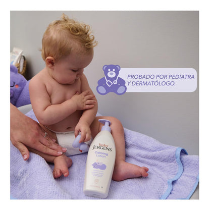 Jergens Baby, Loción Calmante Para Bebés, crema Hidratante para Bebés con Manteca de Karité y Aceite de Lavanda, 496 ml