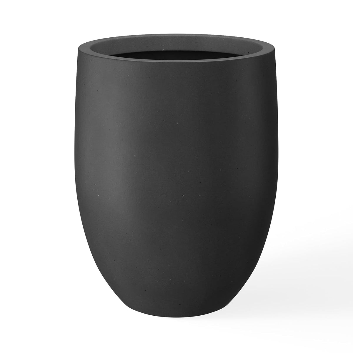 Kante - Maceta Alta Negra bruñida de 21.5 Pulgadas de Alto, Maceta Decorativa Grande para Interiores con Orificio de Drenaje y tapón de Goma, Estilo Redondo Moderno para el hogar y el Patio