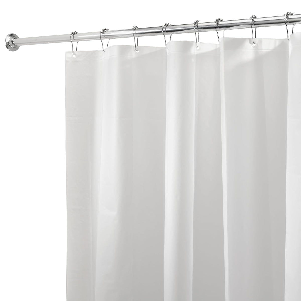 InterDesign Peva - Cortina de Ducha (Resistente al Moho, Calibre 3), Estándar, Blanco, Standard - Set of 2, 1