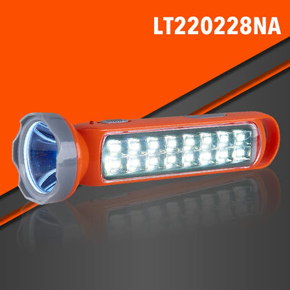 Tecnolite Lámpara LED Recargable Portátil, Linterna LED, 3 Horas de Uso, 250 m. de Distancia, 3 W, 100 - 240 V, 160 Lumens, Luz de Día 6 500 k, IP 20, Color: Naranja.