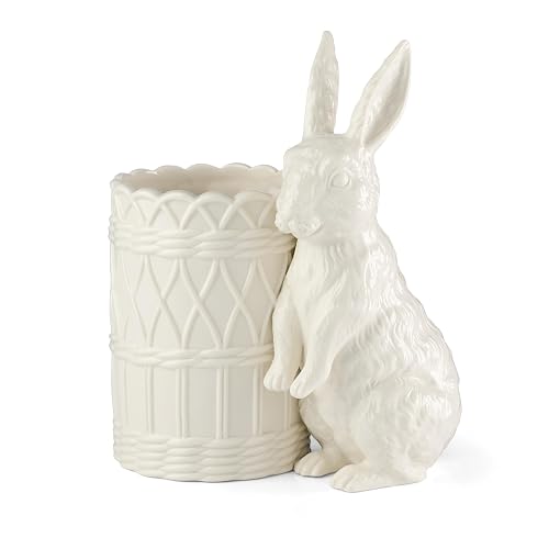 Lenox 897159 Wicker Creek - Jarrón de Conejito de Pascua, decoración del hogar