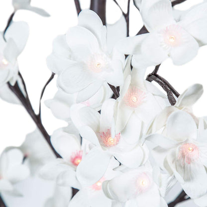 Running LW-0006 Figura Decorativa Iluminada Arbol, 150 Leds Flores, Blanco/Café