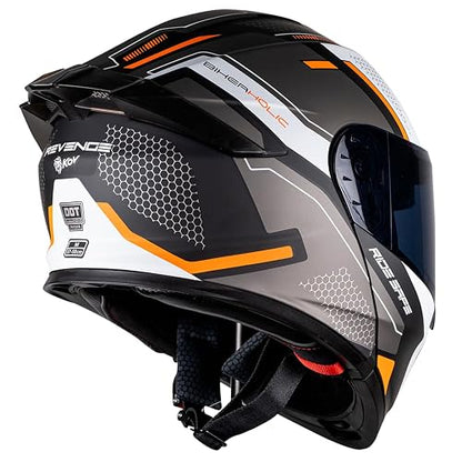 KOV Casco Revenge Thunder Naranja ABATIBLE Deportivo Certificado Dot
