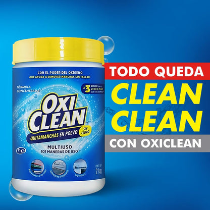 Oxiclean Versátil Quitamanchas en Polvo, Remueve Manchas De Tu Ropa, Alfombras Y Muebles Y Superficies, 2 Kg