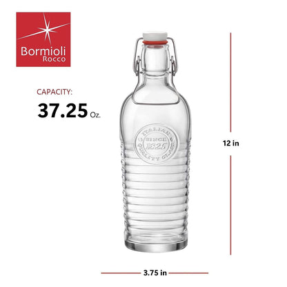 Bormioli Rocco Officina Botella para agua, 1.2 L, transparente