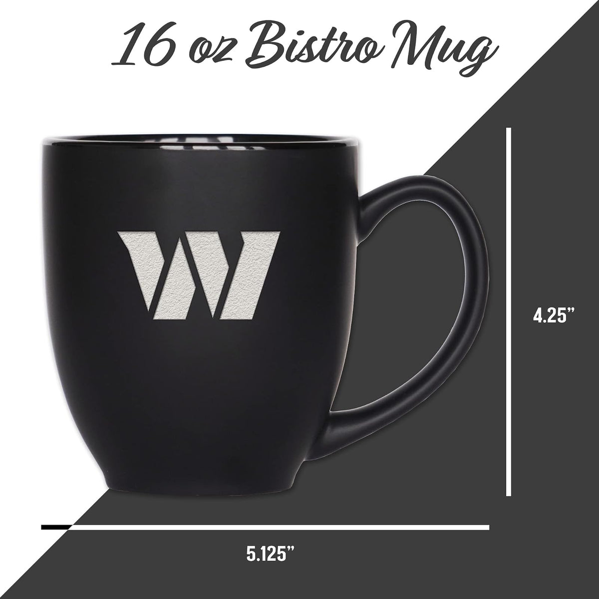 Rico Industries NFL Football Las Vegas Raiders Main - Taza de cerámica negra mate grabada con láser, 15 onzas, para bebidas calientes o frías