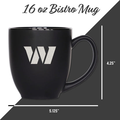 Rico Industries NFL Football Las Vegas Raiders Main - Taza de cerámica negra mate grabada con láser, 15 onzas, para bebidas calientes o frías