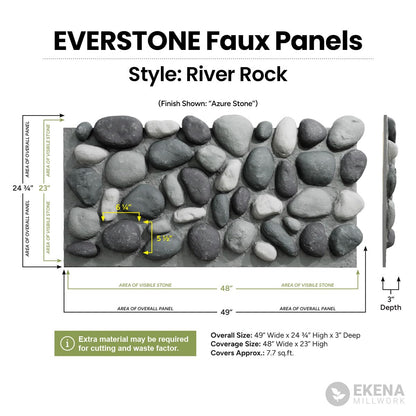Ekena Millwork PNU24X48RRCD StoneCraft River Rock - Paneles de imitación para dunas