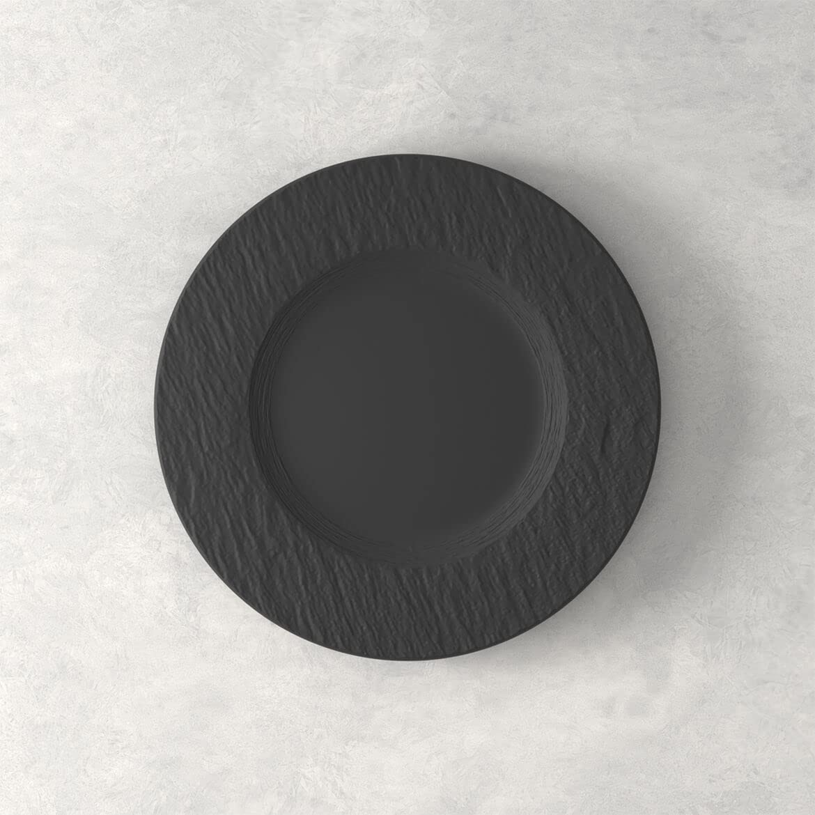 Villeroy & Boch Manufacture Rock Juego de 4 piezas, platos y cuencos, porcelana premium, fabricado en Alemania, negro mate