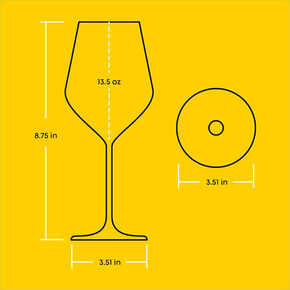 JoyJolt Layla - Juego de 4 copas de vino blanco, 13 onzas transparentes, fabricadas en Europa