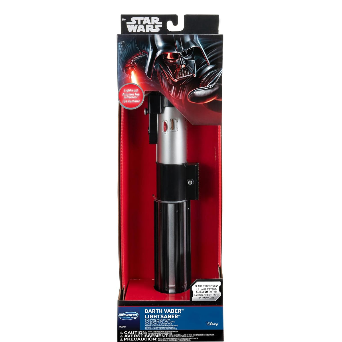Star Wars - Accesorio Oficial para Disfraz de Halloween, Sable de plástico retráctil con luz